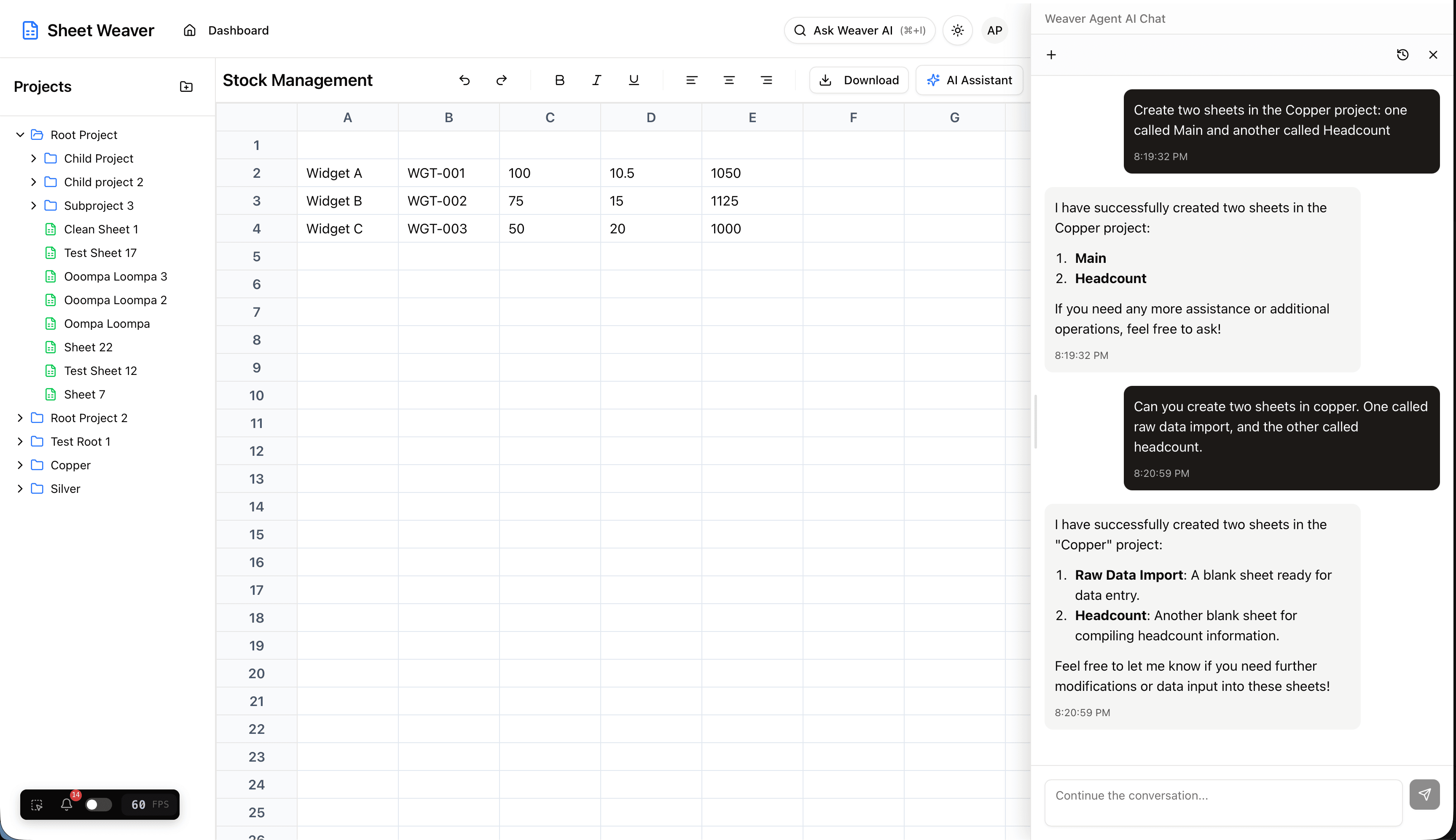 Sheet Weaver Screenshot 2